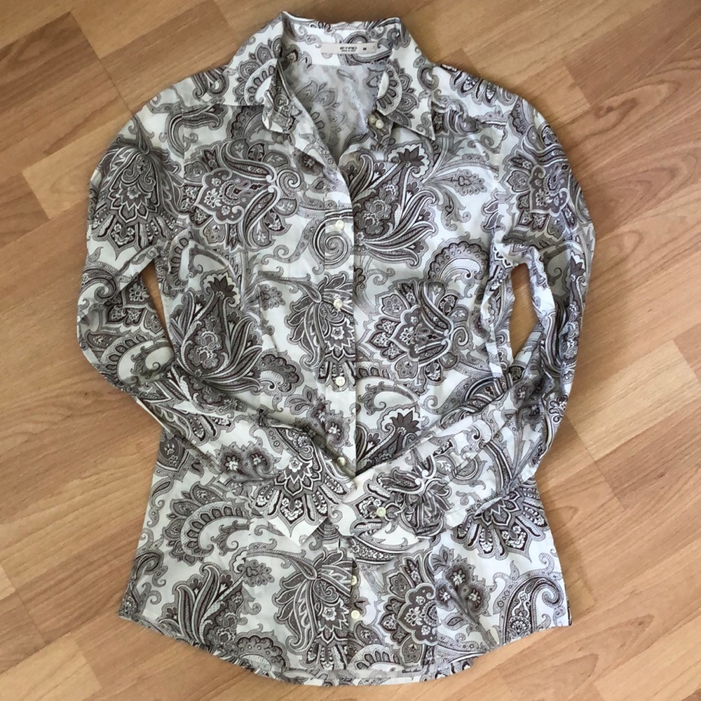 ETRO Brown & Cream Patterned Button Down